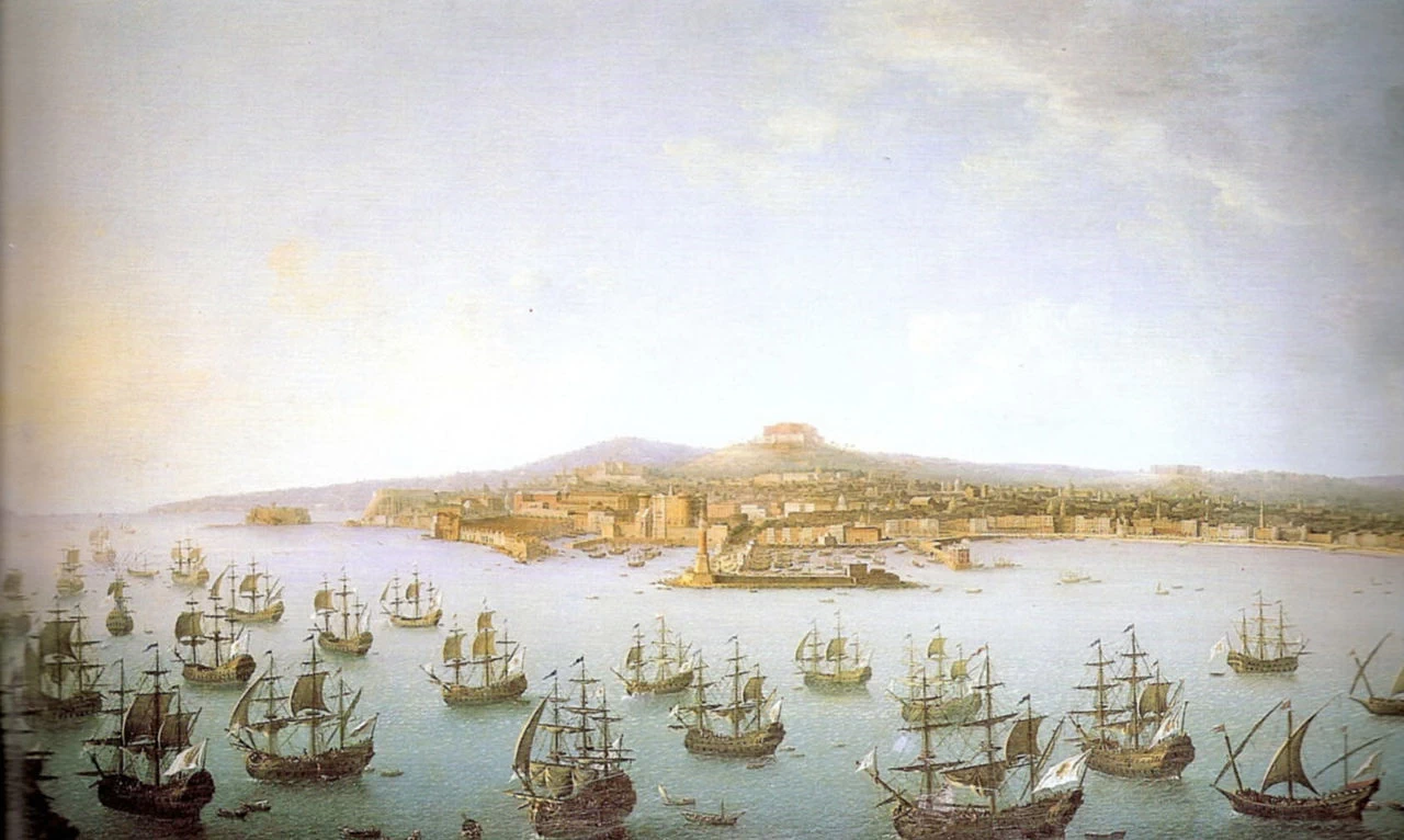 Partenza di Carlo III di Borbone per la Spagna, vista dal mare - Museo di Capodimonte, Napoli